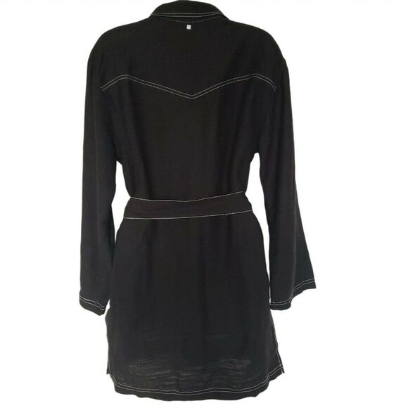 Dolce Vita Swim Cover Up Size S Shirt Dress Black White Stitching Beach Cruise - Picture 5 of 14